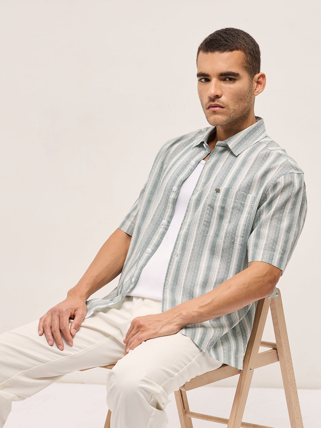 Shop Multi-Color Printed Vertical Stripes Relax Fit Casual Shirt Online. bearhouseindia Shop Multi-Color Printed Vertical Stripes Relax Fit Casual Shirt Online. bearhouseindia