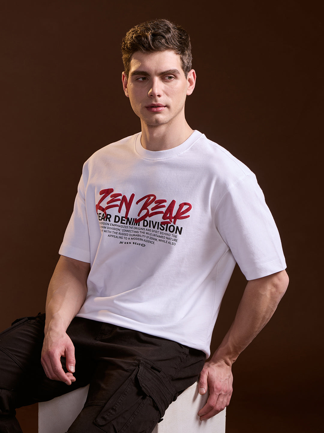 Shop White Oversize Graphic Print Crew Neck T-shirt Online | The
