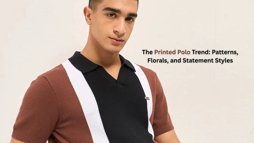 Floral polo shirt styled for casual summer fashion