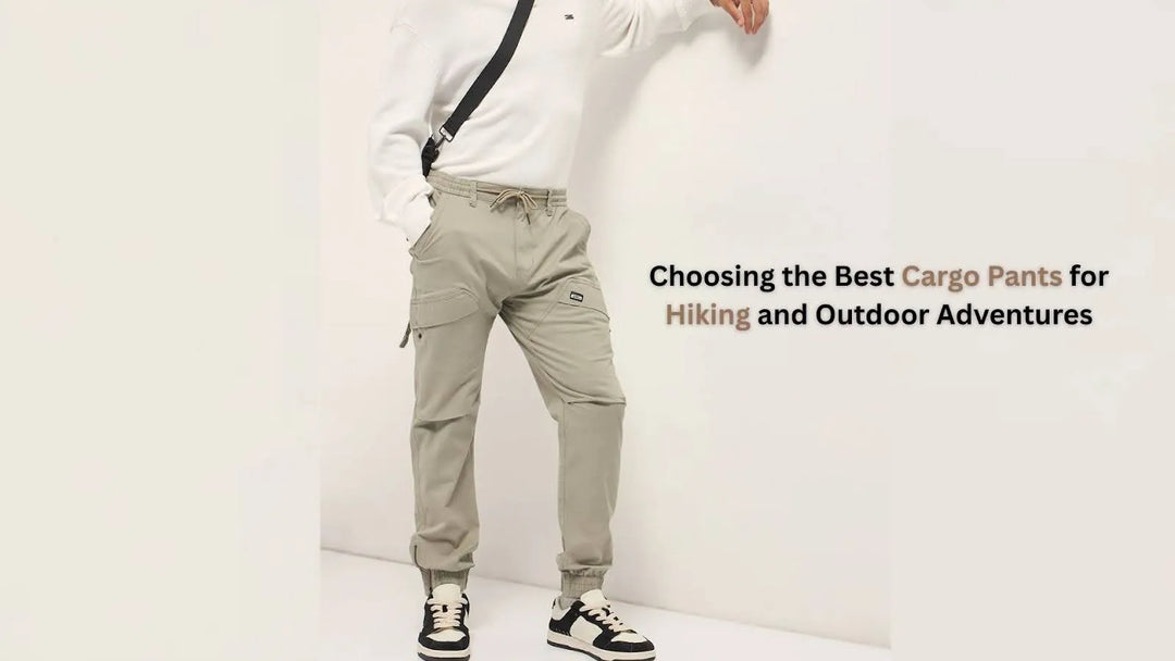 Hiker wearing lightweight cargo pants on a mountain trail