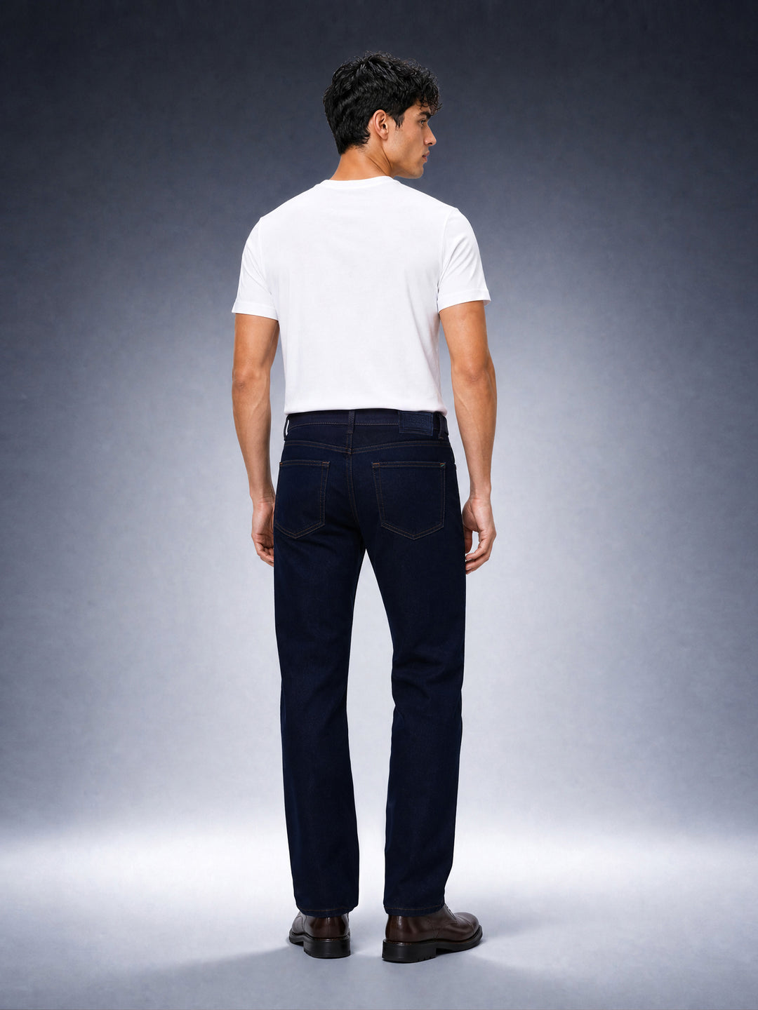 Bear Neo Dark Blue Mid-Rise Straight Fit Jeans by The Bear House