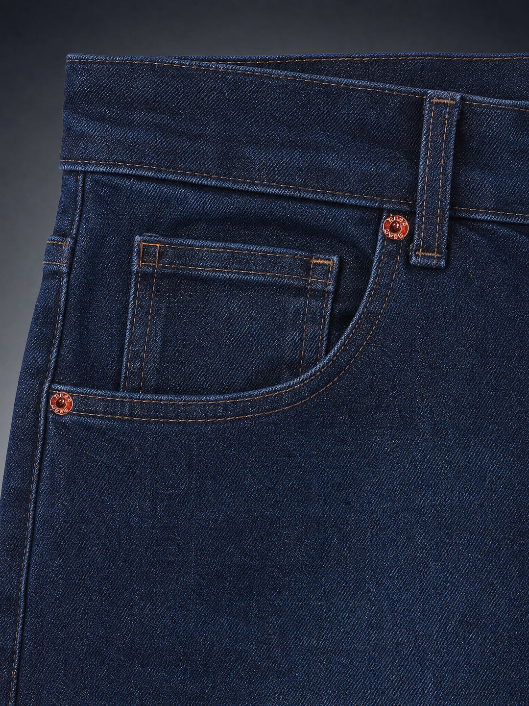Bear Neo Dark Blue Mid-Rise Baggy Fit Jeans with Light Fade by The Bear House