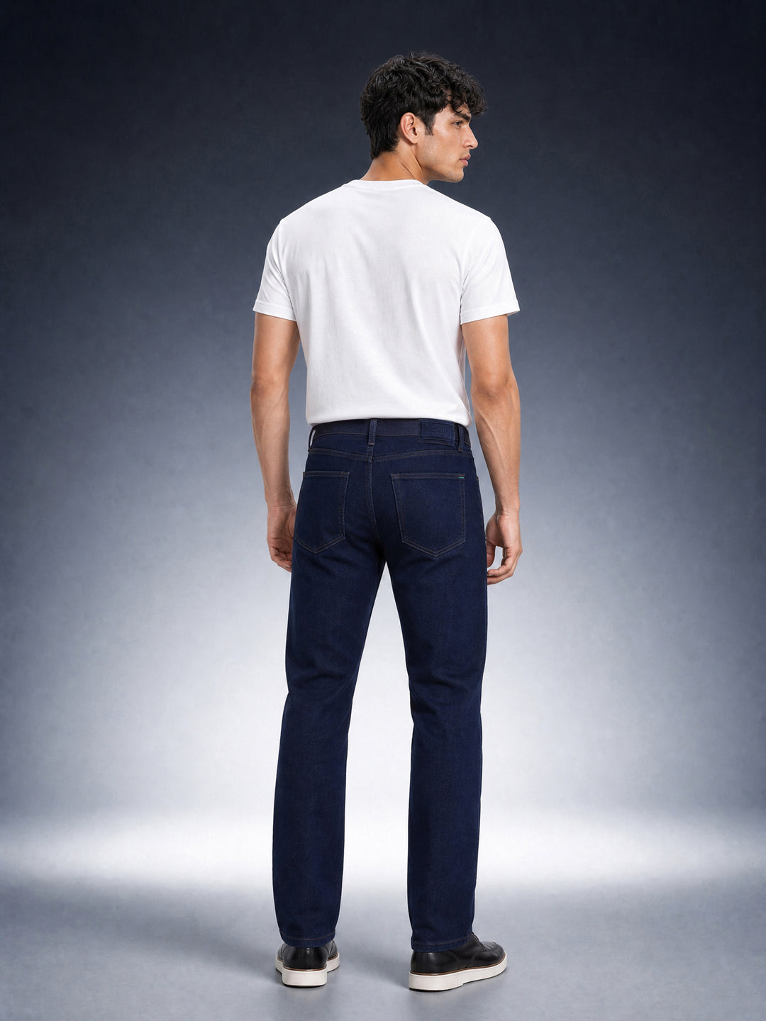 Bear Neo Dark Blue Mid-Rise Straight Fit Jeans by The Bear House