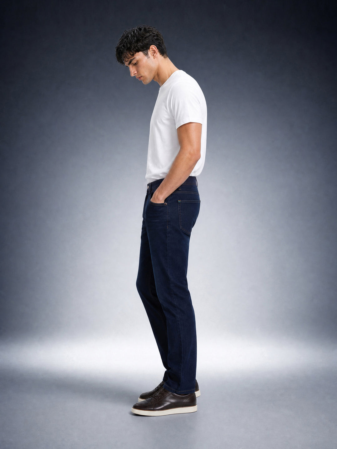 Bear Neo Dark Blue Mid-Rise Straight Fit Jeans by The Bear House