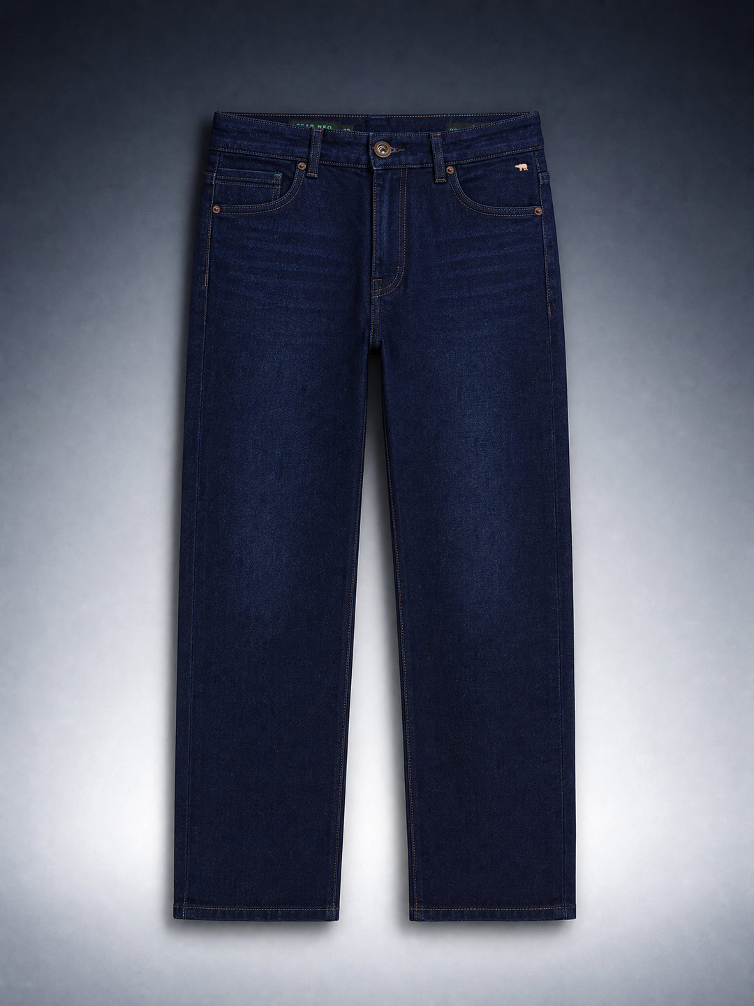 Bear Neo Dark Blue Mid-Rise Straight Fit Jeans by The Bear House