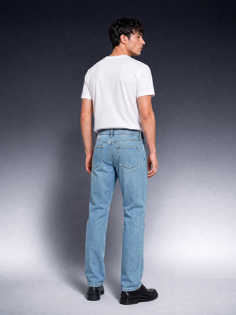 Bear Neo Light Blue Mid-Rise Straight Fit Jeans by The Bear House