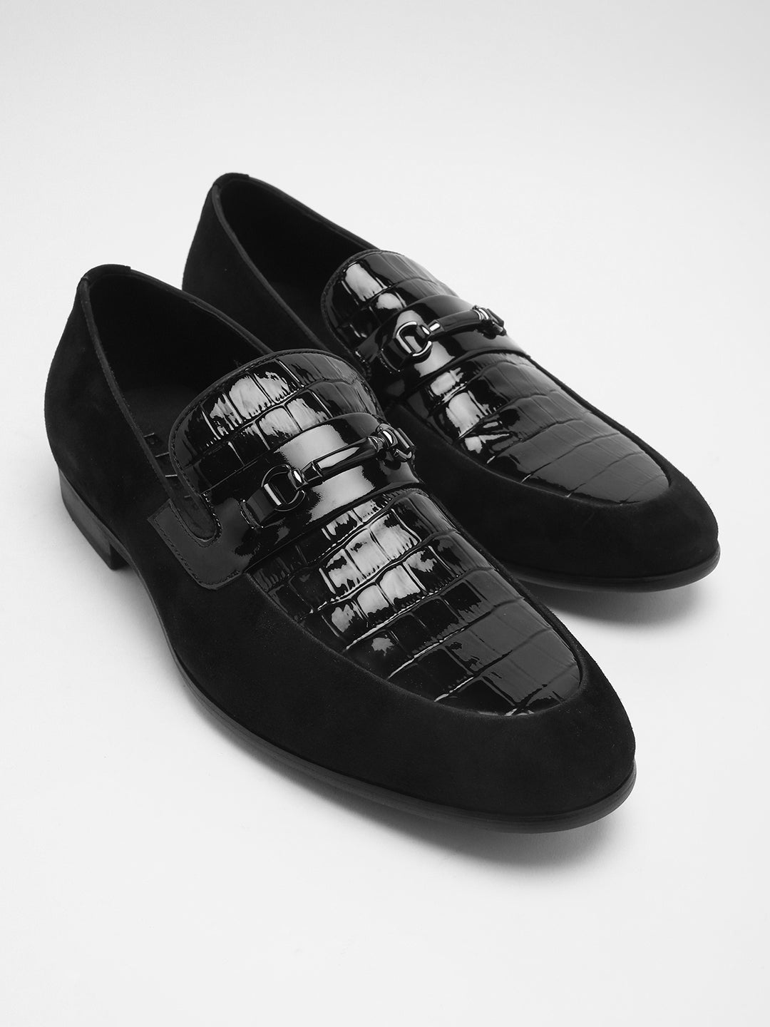 COLORI MEN'S BLACK LEATHER LOAFERS