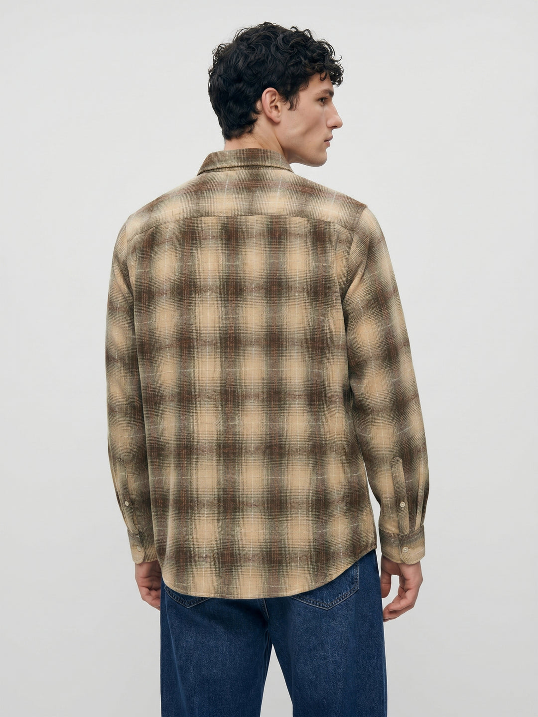 Olive Checked Regular Fit Casual Shirt by The Bear House
