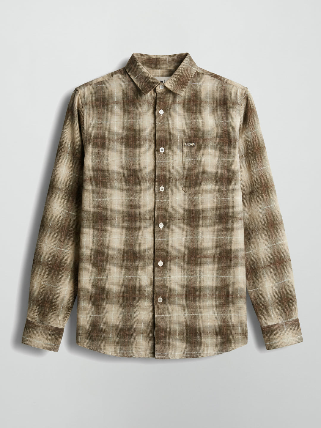Olive Checked Regular Fit Casual Shirt by The Bear House