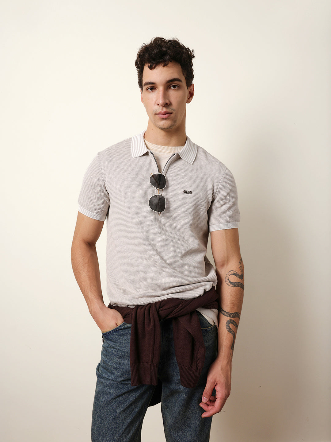 The Bear House DARK GREY OVERSIZED CREW NECK SPORTY CASUAL T-SHIRT India