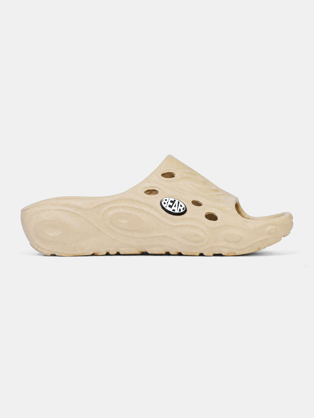 Beige Textured Slip-On Casual Slides by The Bear House