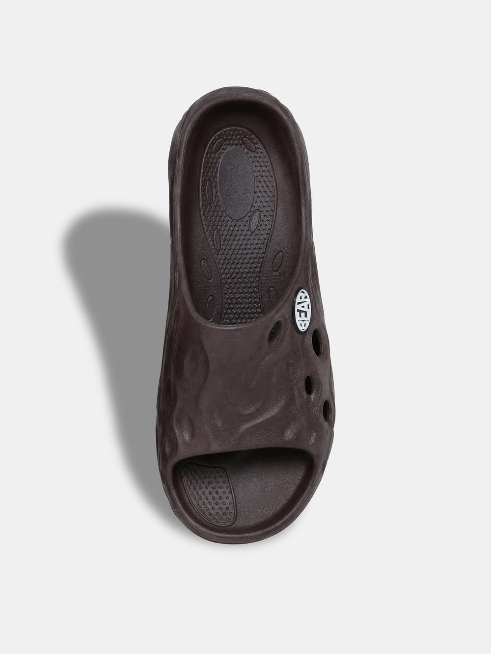 Brown Textured Slip-On Casual Slides by The Bear House