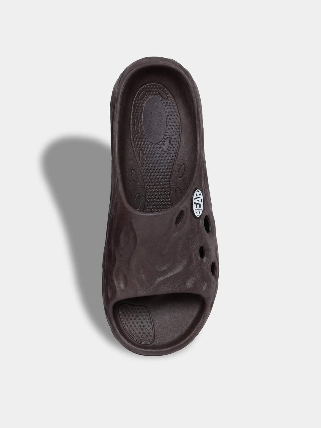 Brown Textured Slip-On Casual Slides by The Bear House