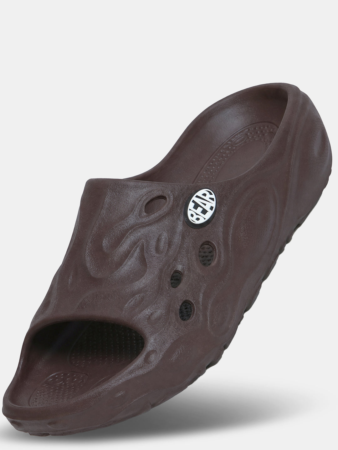 Brown Textured Slip-On Casual Slides by The Bear House