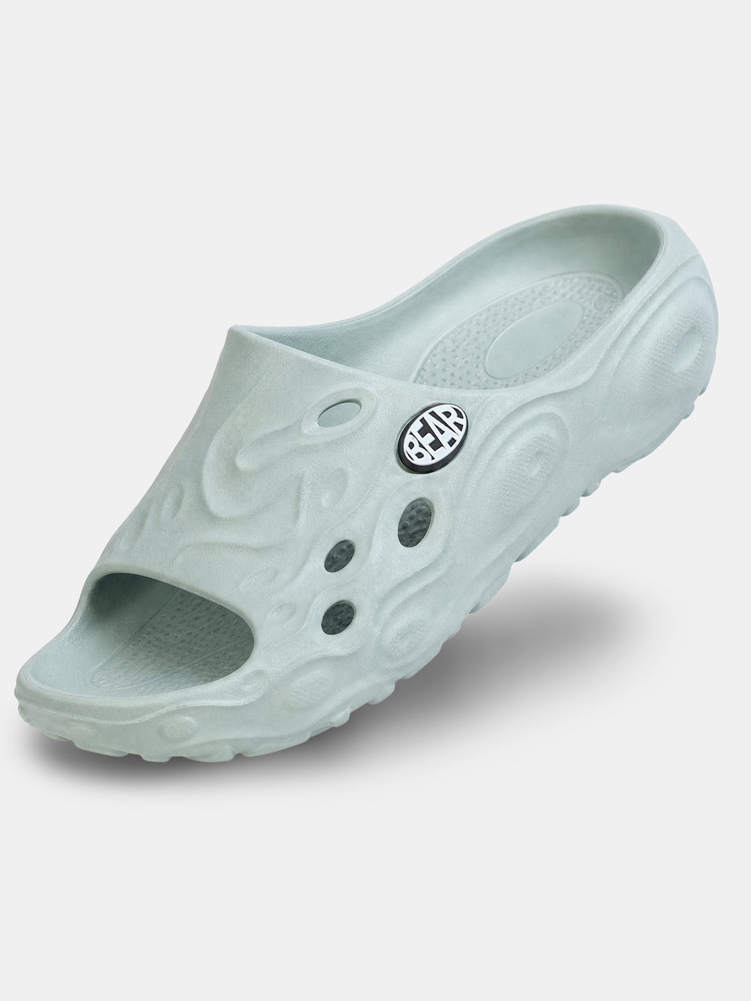 Light Blue Textured Slip-On Casual Slides by The Bear House