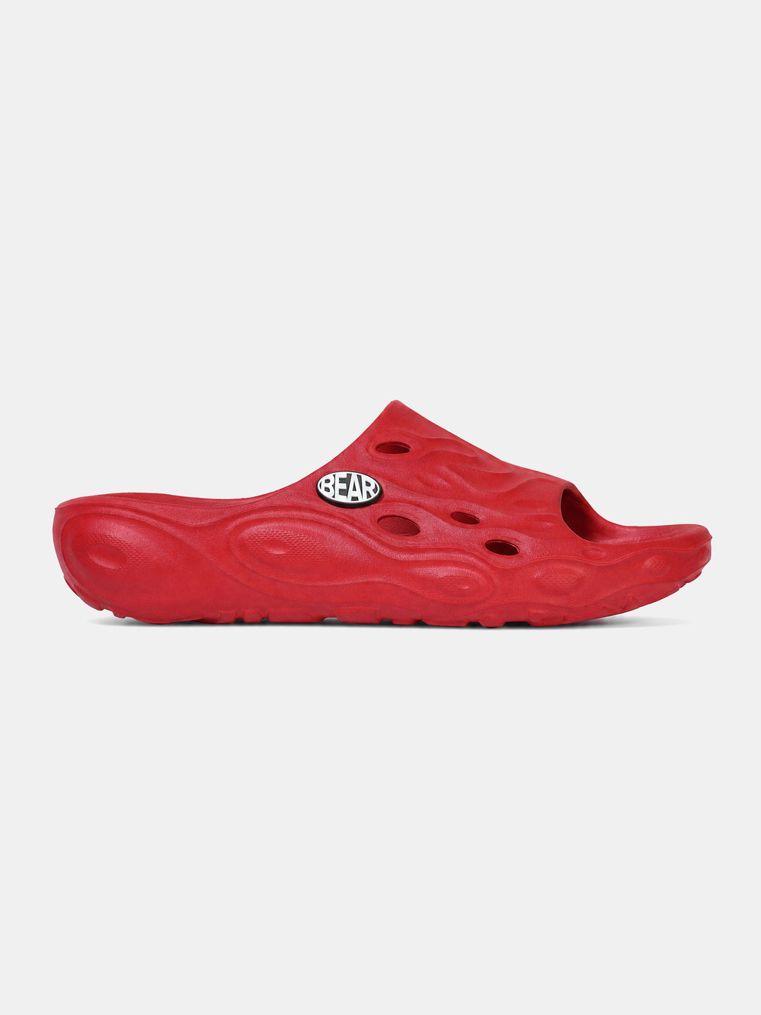 Red Textured Slip-On Casual Slides by The Bear House
