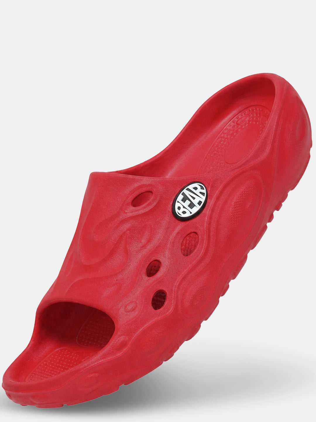 Red Textured Slip-On Casual Slides by The Bear House