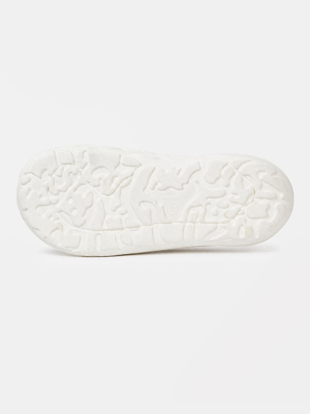 White Textured Slip-On Casual Slides by The Bear House