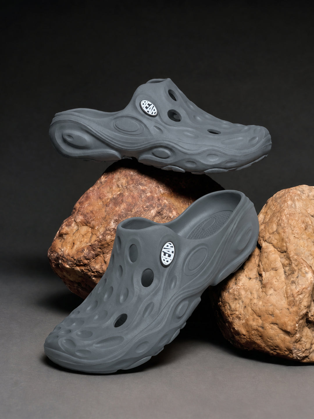 Dark Grey Lightweight Slip-On Clogs by The Bear House