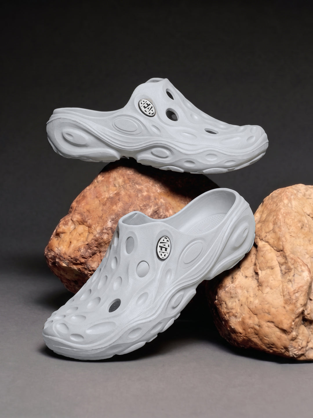 Grey Lightweight Slip-On Clogs by The Bear House