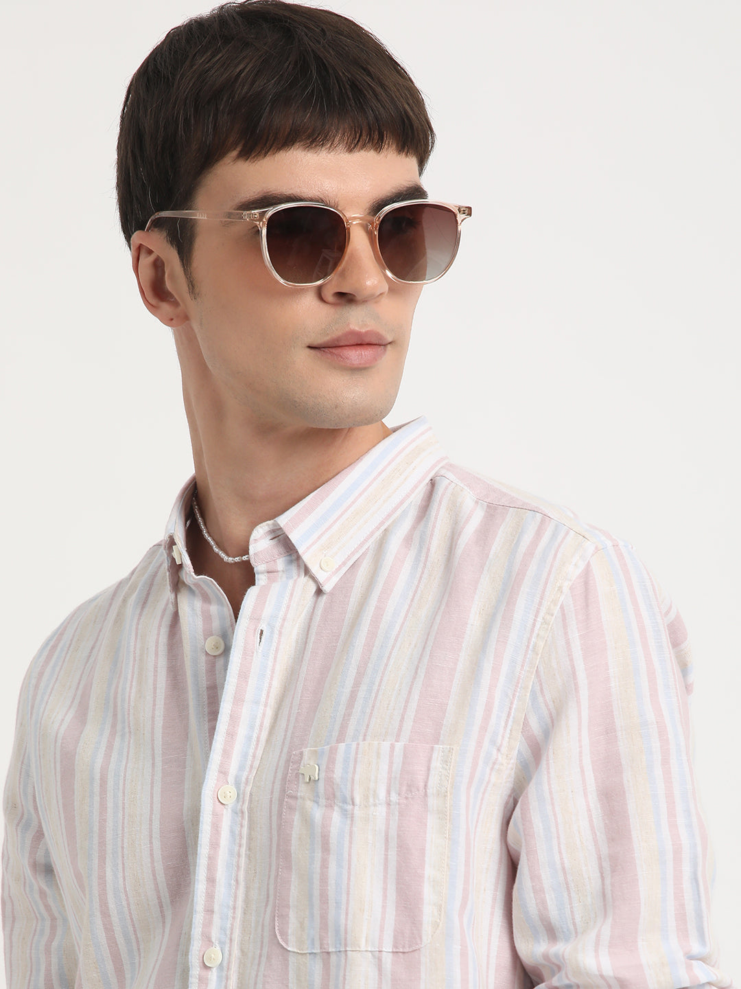 Alesi Men's Multi-Striped Slim Fit Shirt | The Bear House