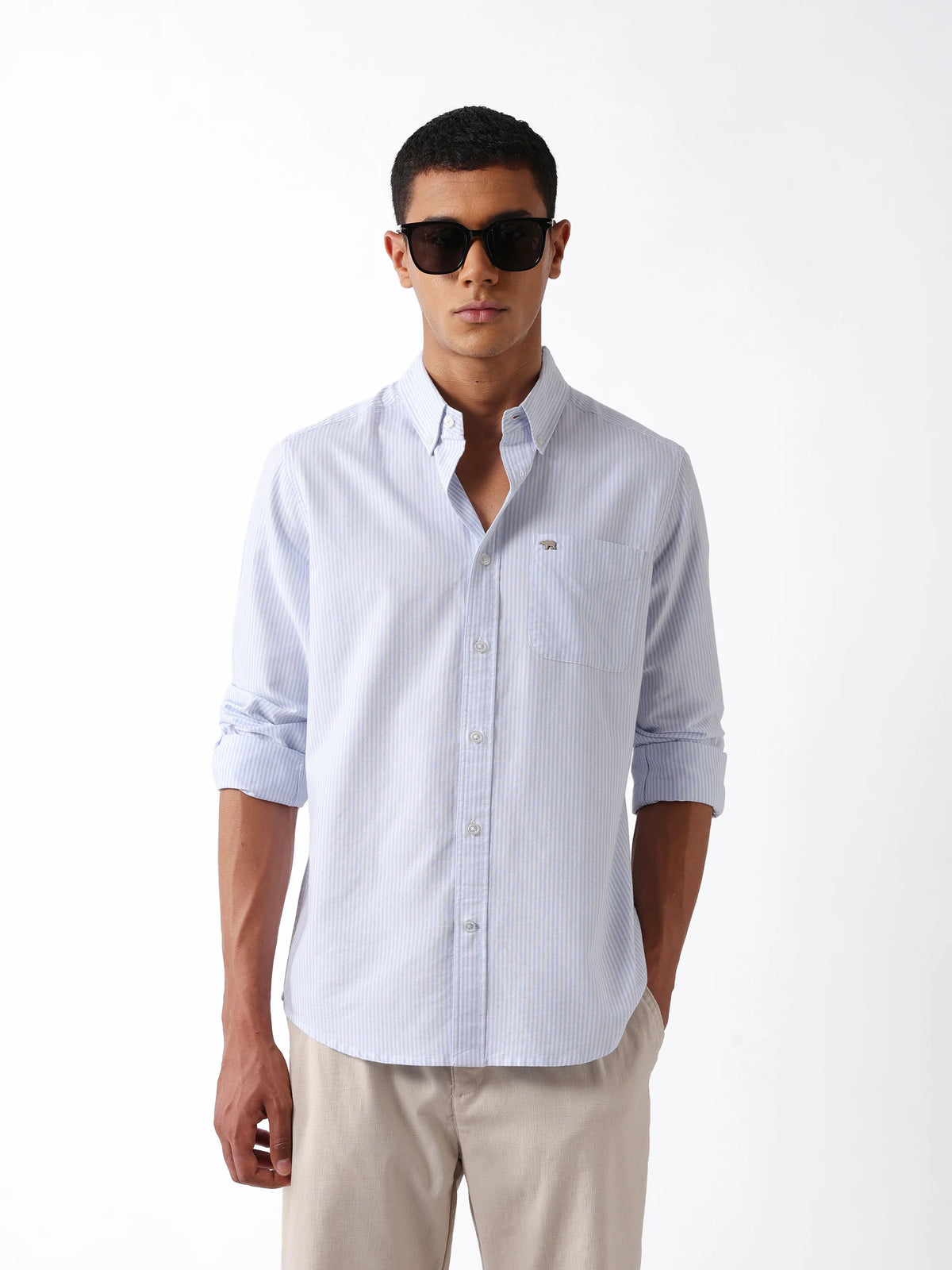 Astrale-Ltbl Light Blue Cotton Shirt - Image 1