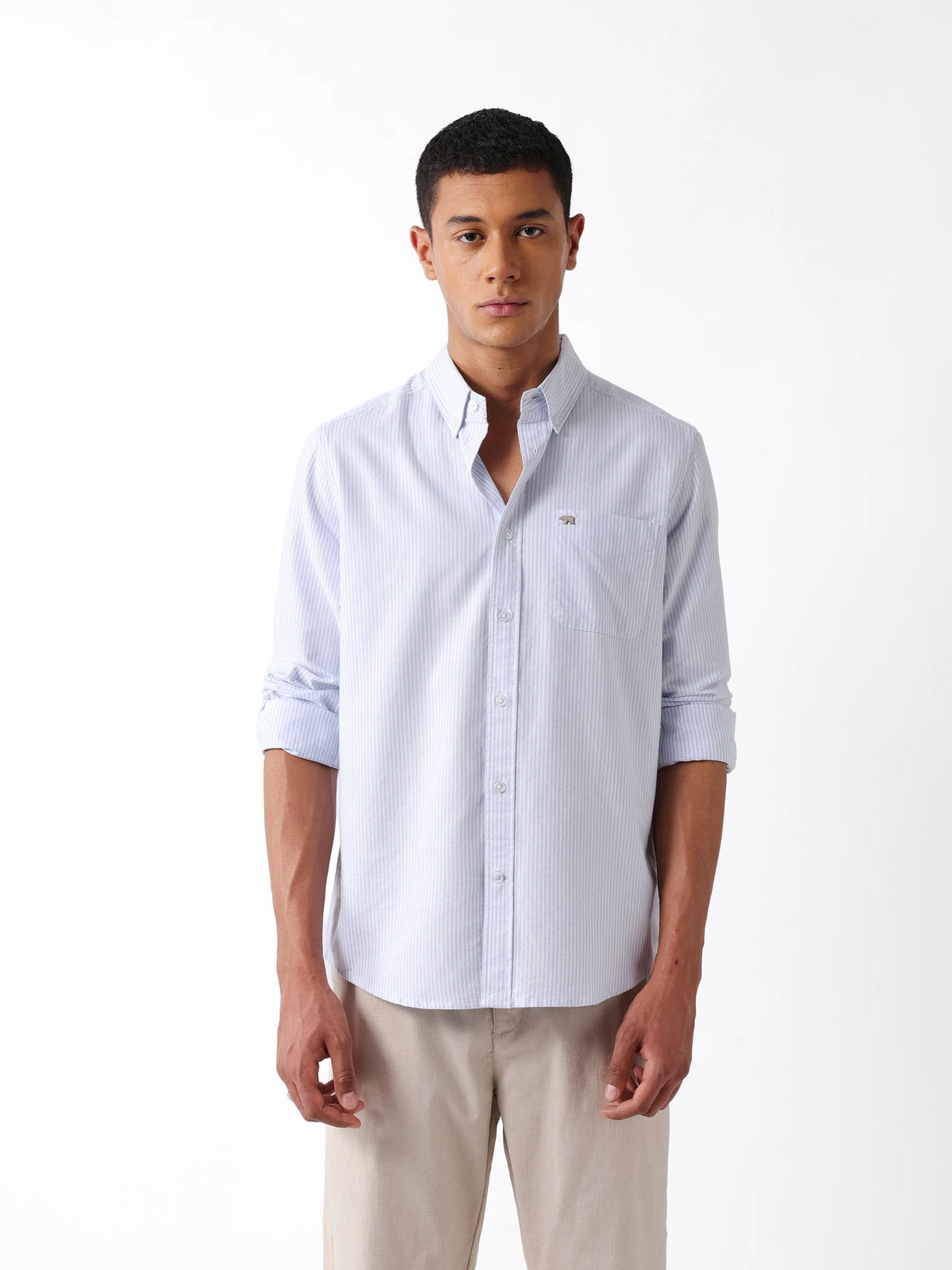 Astrale-Ltbl Light Blue Cotton Shirt - Image 3