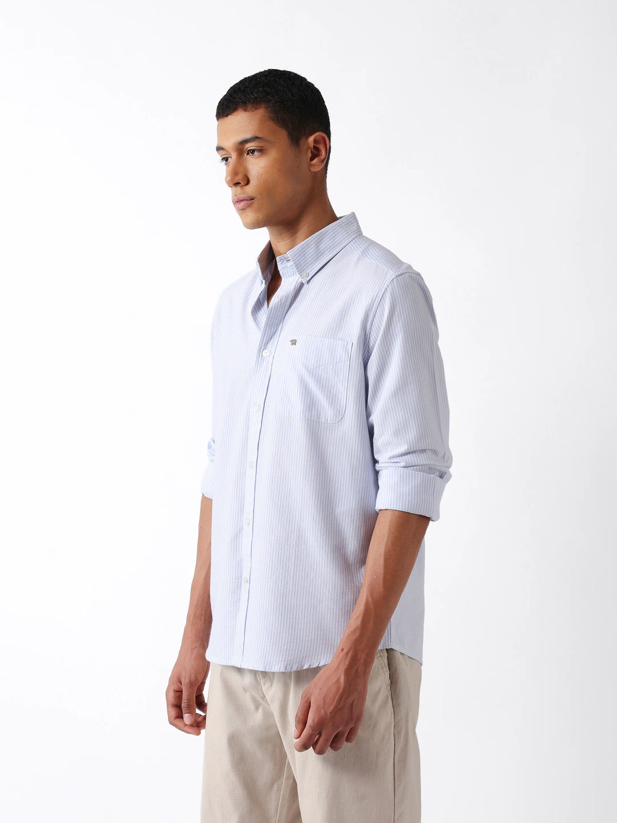 Astrale-Ltbl Light Blue Cotton Shirt - Image 4