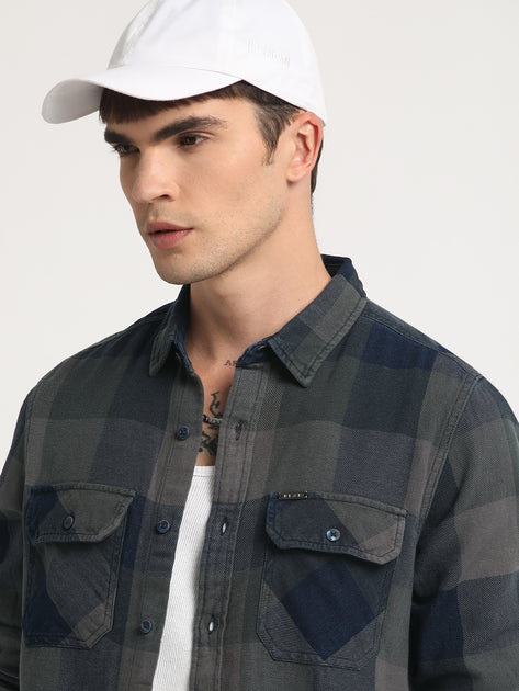 Pure Cotton Flannel Checked Shirt