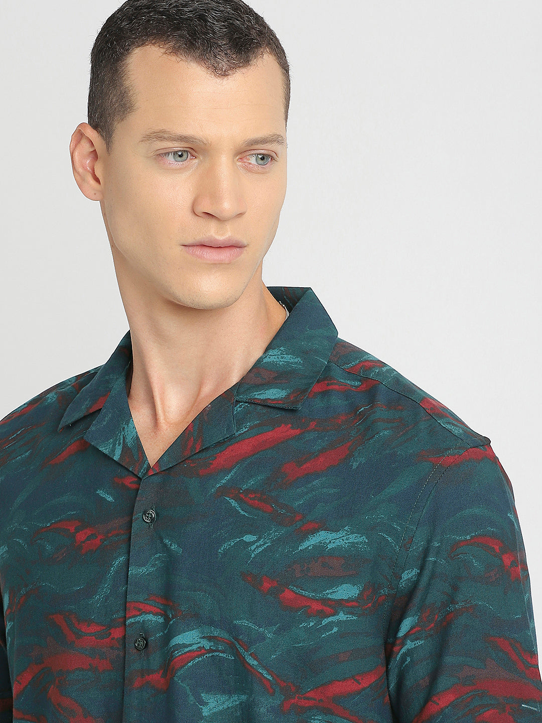 Shop Men Multi Printed Regular Fit Viscose Casual Shirt Online