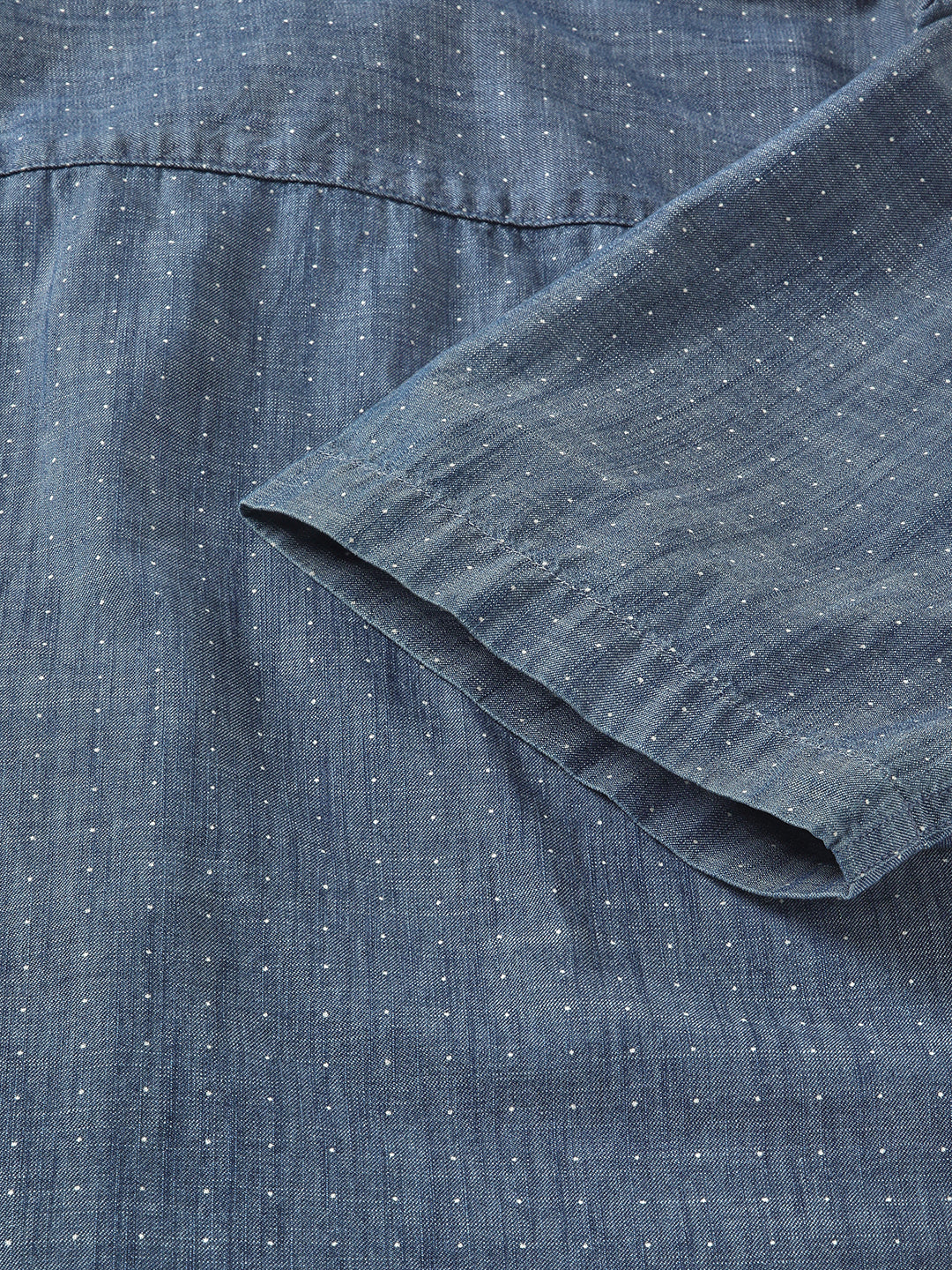 Men Blue Printed Regular Fit Cotton Casual Shirt by The Bear House
