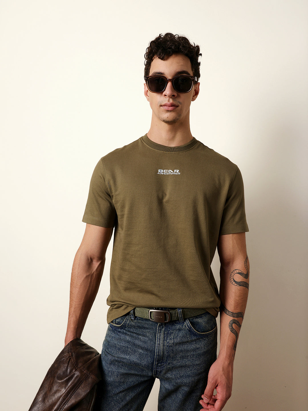 The Bear House BLUE & CREAM HERRINGBONE CHECK SLIM FIT CASUAL SHIRT India