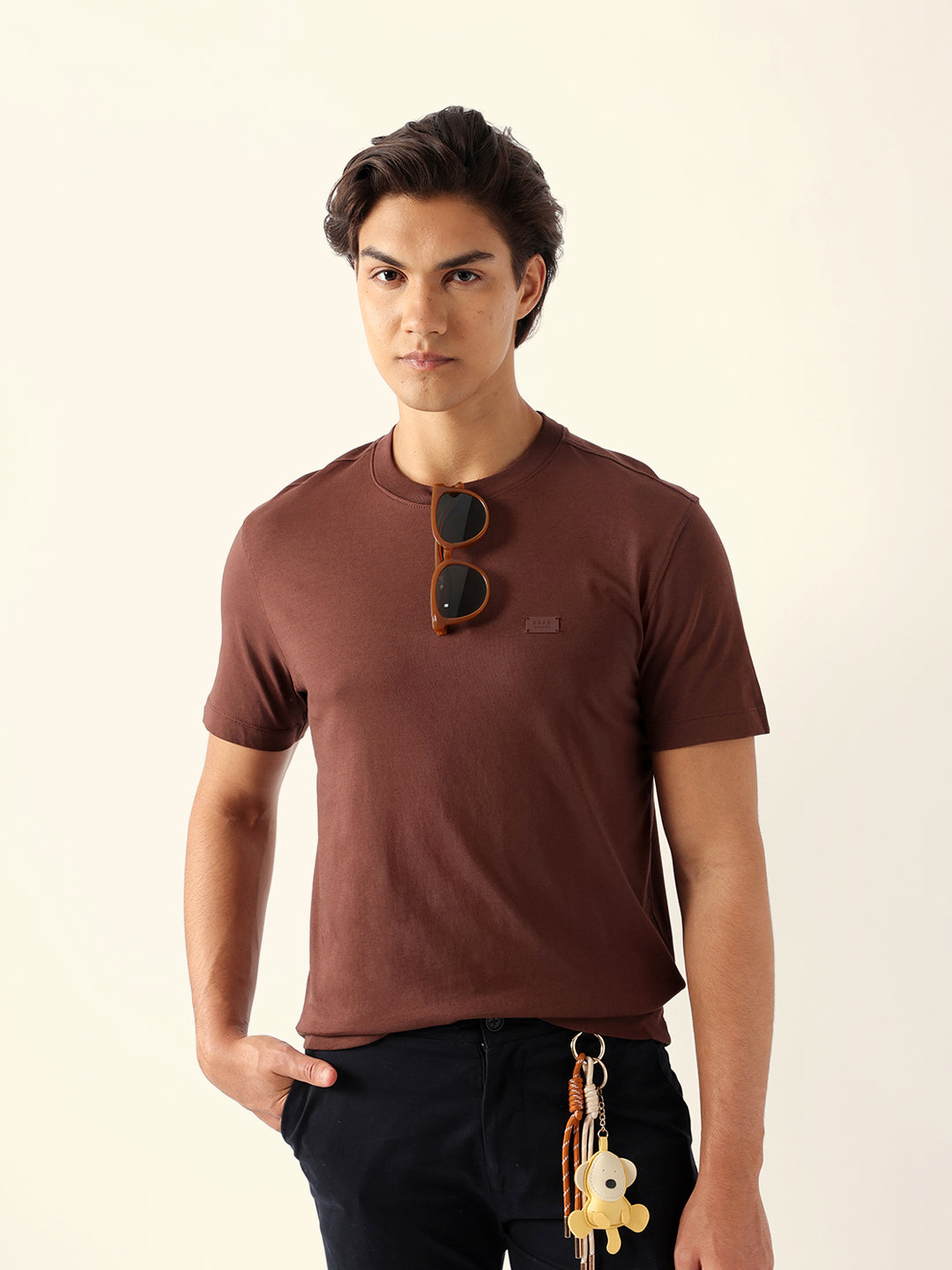 The Bear House BEIGE SOLID SLIM FIT CASUAL SHIRT WITH BUTTON-DOWN COLLAR India