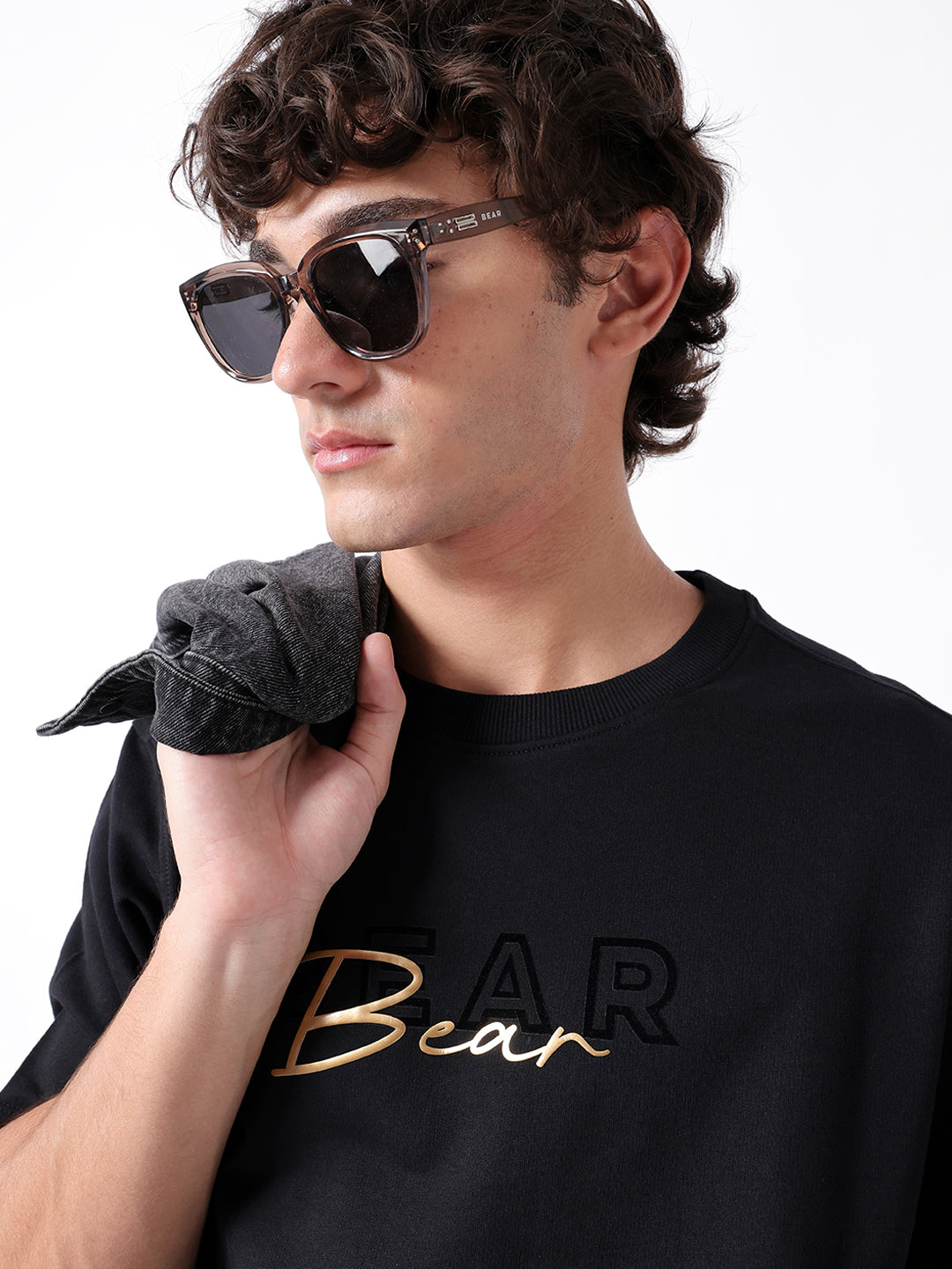 The Bear House MAROON OVERSIZED CREW NECK TYPOGRAPHY LOGO PRINT CASUAL T-SHIRT India