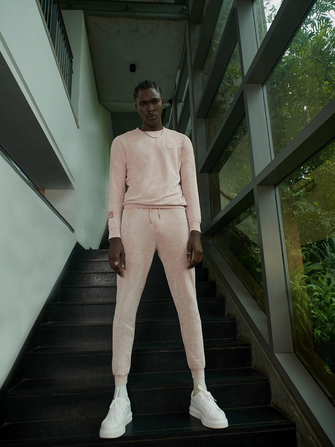 ARDOR EDITION MEN PINK WASHED PURE COTTON TRACKSUIT