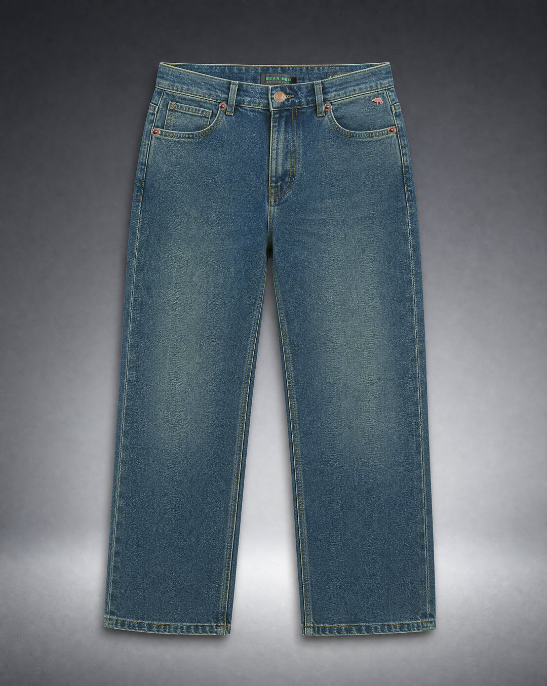 Bear Neo Mid Blue Mid-Rise Baggy Fit Jeans by The Bear House