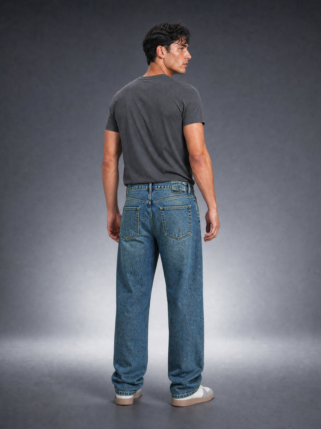 Bear Neo Mid Blue Mid-Rise Baggy Fit Jeans by The Bear House