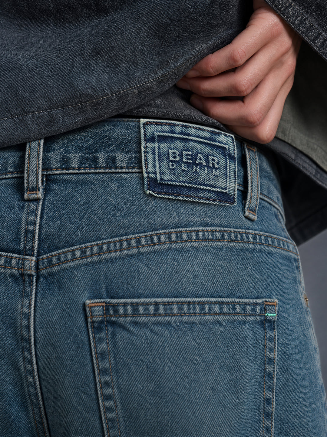 Bear Neo Mid Blue Mid-Rise Baggy Fit Jeans by The Bear House