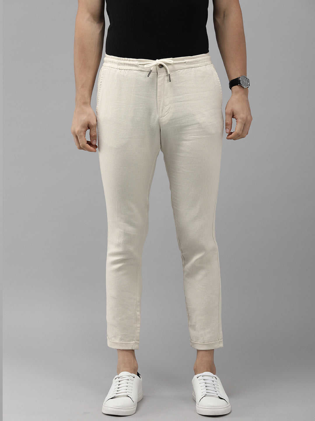 Buy Men Cream Dark Wash Slim Tapered Jeans Online  716018  Peter England