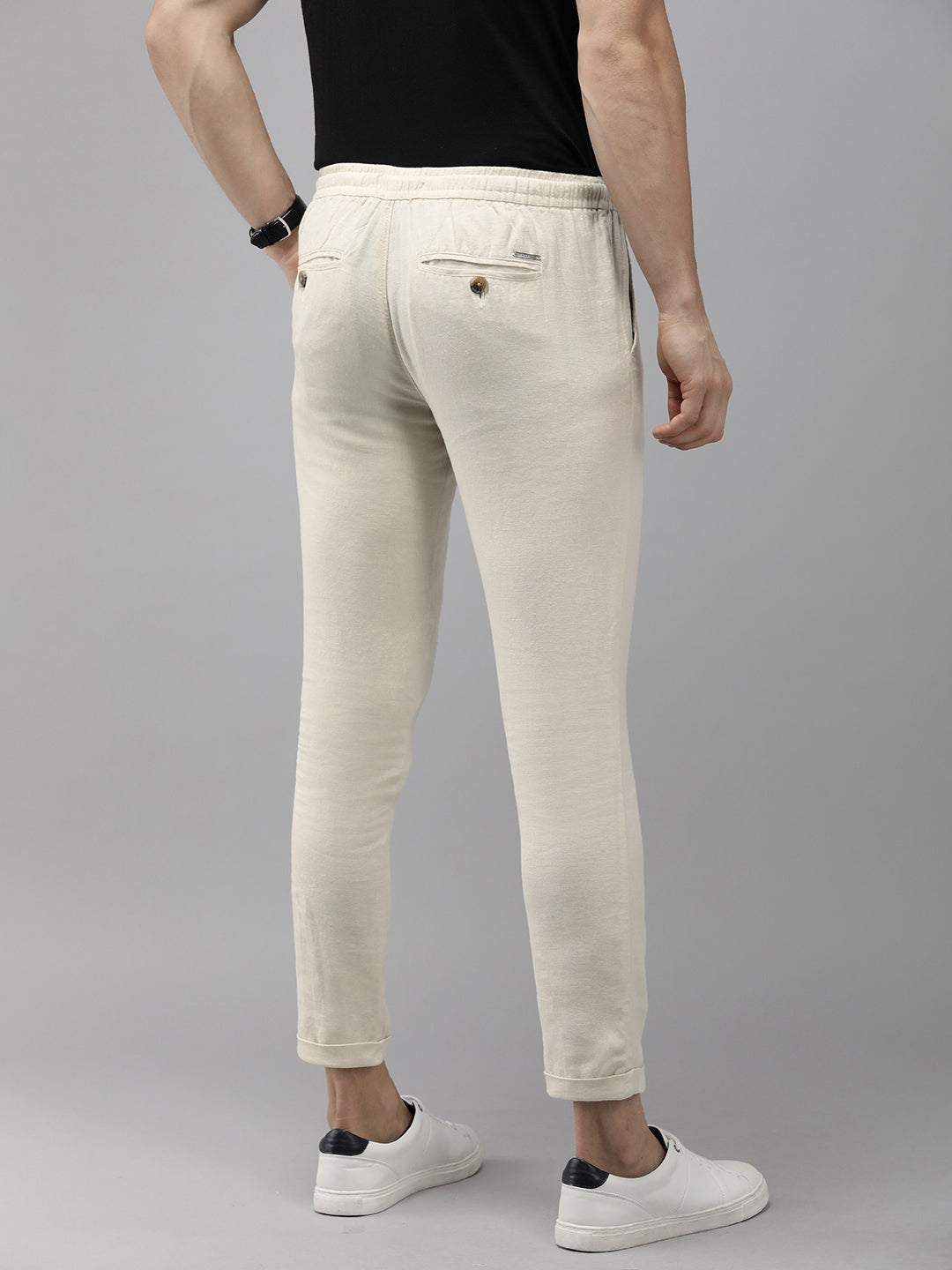 KETCH Tapered Men Cream Trousers  Buy KETCH Tapered Men Cream Trousers  Online at Best Prices in India  Flipkartcom