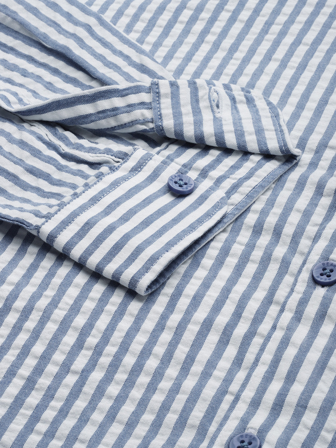 Reece - Ardor Men Blue-Coloured Slim Fit Pinstriped Cotton Casual Shirt