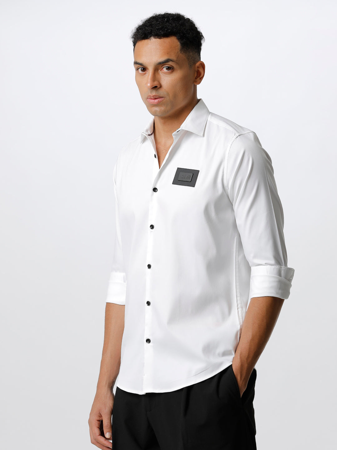 ARDOR EDITION MEN WHITE PRINTED SLIM FIT COTTON LYCRA CASUAL SHIRT