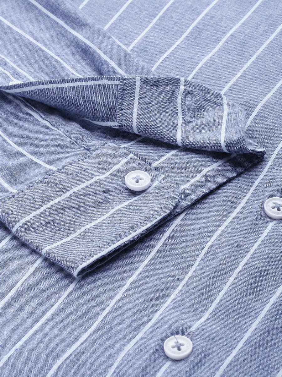 Shop Malay Men Striped Button-Down Casual Shirt