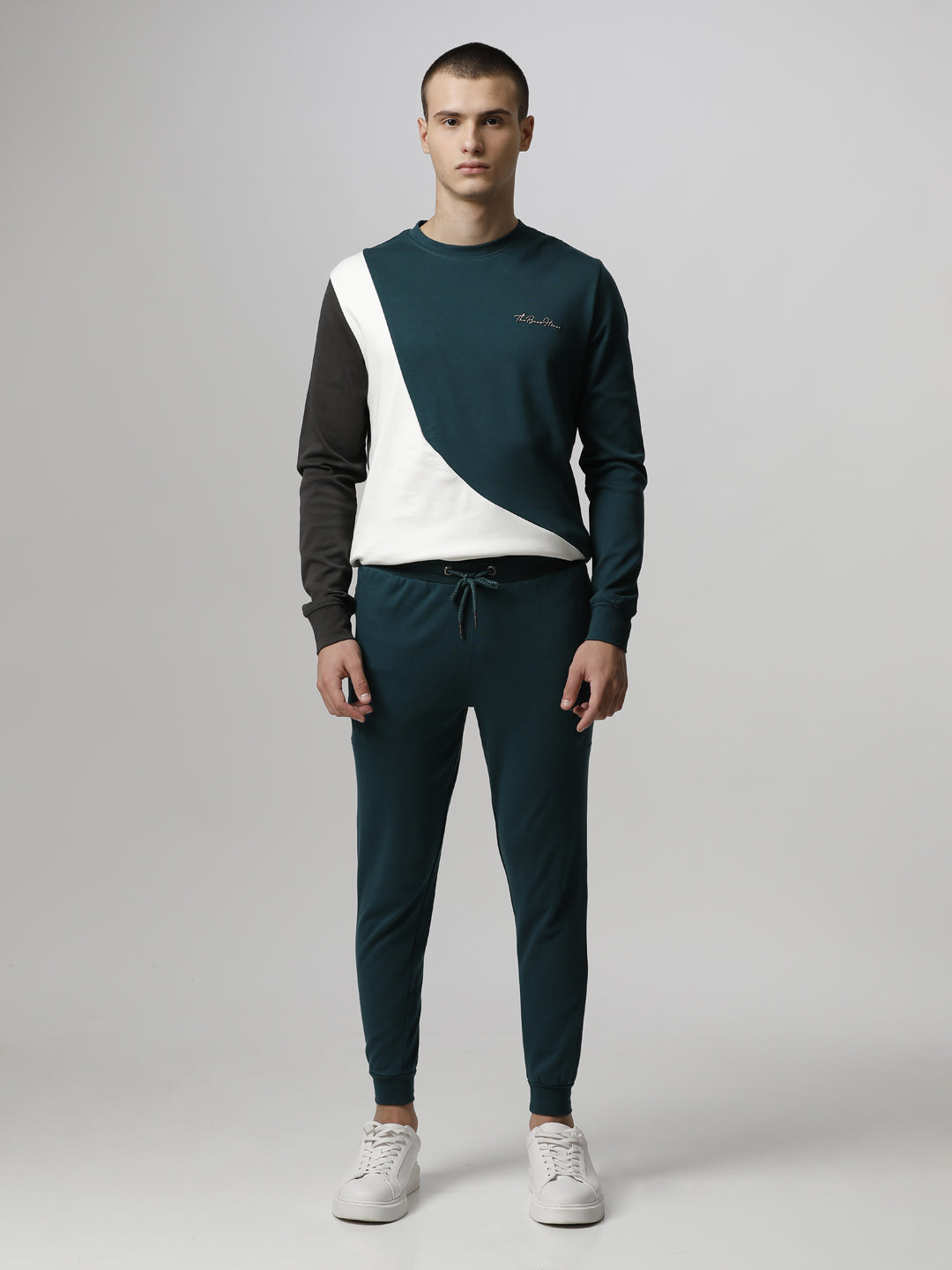 Clois-Ardor Edition Men's Green Color Block Tracksuit | The Bear House